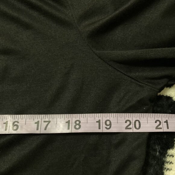 ANNE KLEIN Black asymmetrical v-neck 3/4th sleeve top ~ MEDIUM LARGE XL shirt - Picture 7 of 14